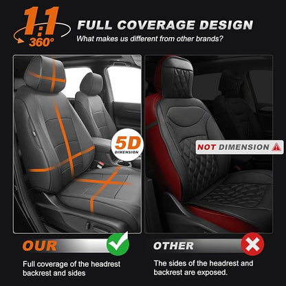 Custom Fit Seat Covers for Honda CRV 2017 2018 2019 2020 2021 2022 CR-V Faux Leather Seat Cover Full Set Front & Rear Car Seat Protector(Gray,5 Seats) - Image 3