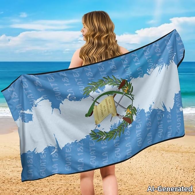 SEANATIVE Car Seat Cover Car Towel - Washable Sweat Protector for Workout, Sports Towel Cushion Cover, Women Men Dogs' Universal Seat Covers for Cars Trucks SUV, Flag of Guatemala Print - Image 4