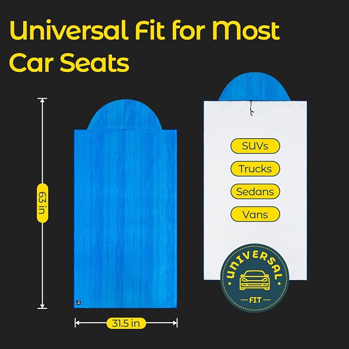 Car Seat Towel Cover, Full-Sized, Sweat Absorbing Seat Protector for Gym | Washable quick-dry towel cover protects front seats from sweat and water after gym, workout, running, beach and swimming - Image 2