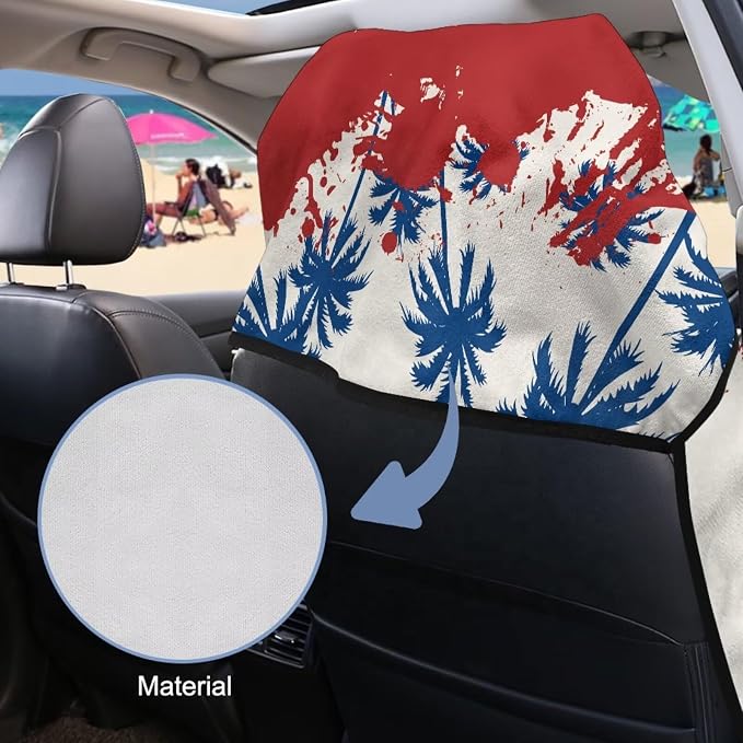 SEANATIVE Car Towel Seat Covers, Washable Seat Protector, One Towel Cushion Cover, Fit Beach Swimming Outdoor Sports, Universal Fit Most Cars Trucks SUVs, Puerto Rico Flag Palm Print - Image 6