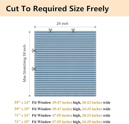 Window Blinds Cordless No Drill Cut to Size Clip On Stick On Self Adhesive Temporary Blinds Pleated Paper Blinds for Windows Doors Shades for Home Nursery Bedroom Kitchen Bathroom | Non-Woven, Light Filtering, Easy Install, Self Adhesive, Pleated Windo... - Image 2
