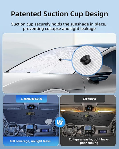 [2026 Upgrade] Windshield Sun Shade for Trucks, Large Sedans & SUVS | ( Large:59" x 34") Custom Fit Front Window Sunshade, 4-Layer Heat Insulation UV Blocking Sun Visor, Keeps Car Cooler - Image 5