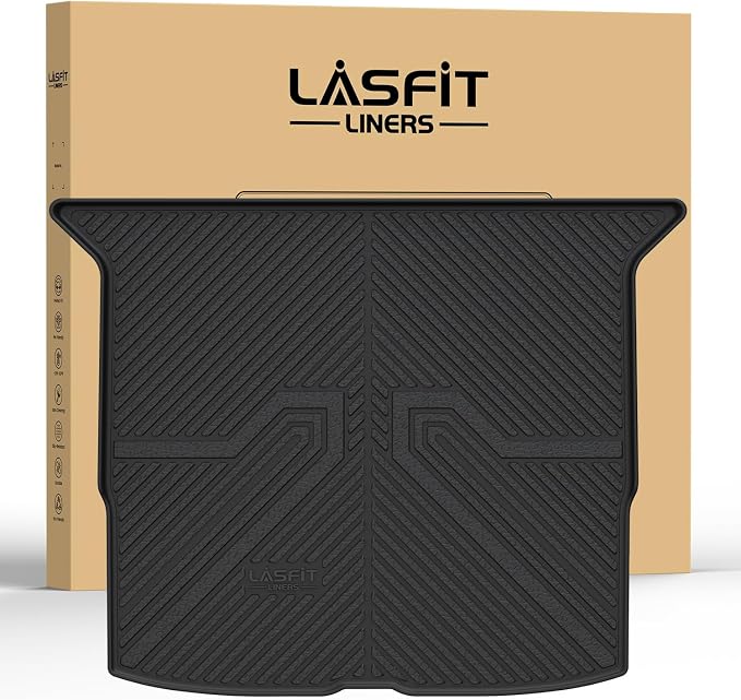 LASFIT Cargo Mat for Honda Passport 2019-2025 | All Weather Custom Fit Anti-Slip Pet Friendly Easy Clean TPE Trunk Mat Trunk Tray Cargo Tray, Black by LASFIT