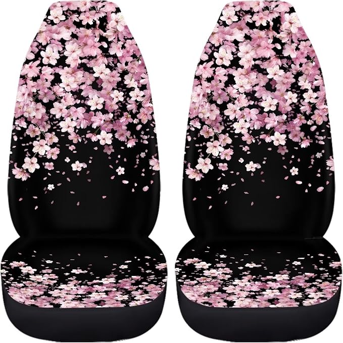 Cherry Blossom Car Seat Covers Set of 2, Universal Seat Protector for SUV Truck Van Sedans Cars, Breathable Auto Seat Protectors for Women Men - Image 3