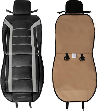 FH Group Car Seat Cover Cushion - 2 Pack Seat Covers for Cars Trucks SUV, Faux Leather Car Seat Cushions, Waterproof Car Seat Cover Cushion, Universal Fit Car Seat protector Front Set Blue - Image 6