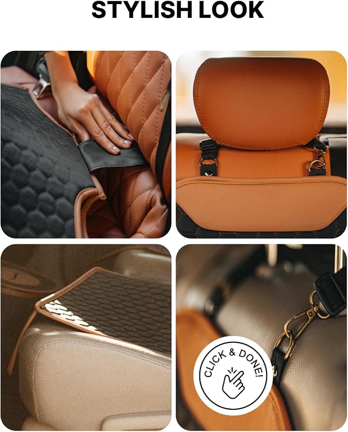 Set Seat Back Organizer & Car Seat Protector Hexy Waterproof & Non-Slip Protector for Child Car Cushion for Leather and Fabric Seats (Hexy Set 1) - Image 5