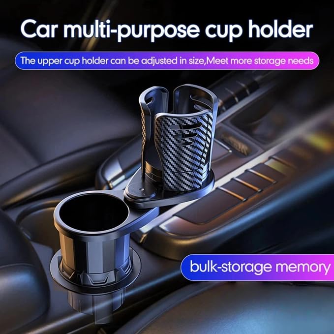 Car Cup Holder Expander, 2-in-1 Manual 360 Rotation | 2-in-1 360° rotating design, durable ABS build, twist-to-install, for daily commute, stable on flat roads - Image 8