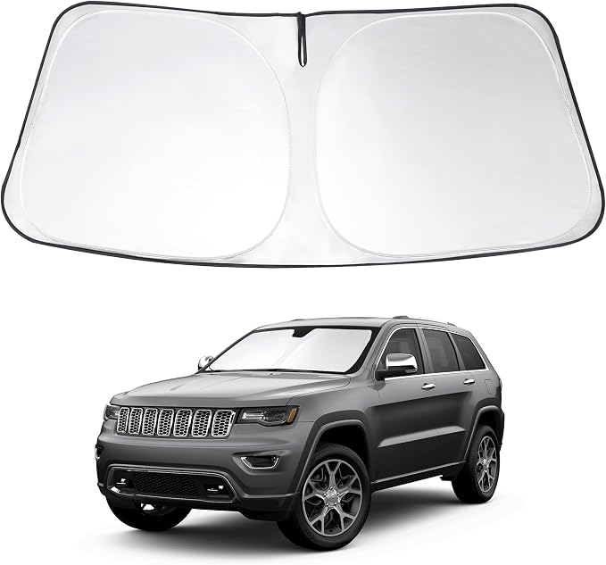 Windshield Sun Shade Sunshade for 2011-2026 Jeep Grand Cherokee | Full covered for windshield, Foldable & Durable, Block UV Rays, Reduce Heat, Easy to install, Keeps Car Cooler by LHFLIVE