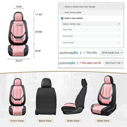 Coverado Car Seat Covers, Seat Covers for Cars, Waterproof Leather Auto Seat Protectors, Leather Car Seat Cushion, Car Interiors Accessories Universal Fit for Most Cars - Image 6