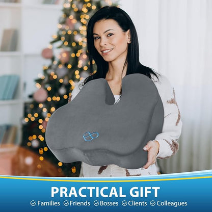BlissTrends Thick Seat Cushion for Office Chair & Car Seat, XL, LightGrey | Memory Foam with Removable Cover, Ergonomic Tailbone & Sciatica Support for Pressure Relief and Long Sitting, 3.9" Thick - Image 7