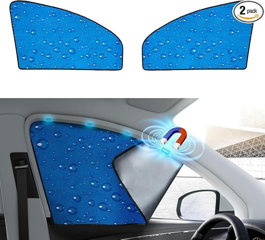 Aokway Side Window Sunshade Sun Shade for Car Window Double Thickness Auto Windshield Sunshades Curtain Universal Fit for Driver for Baby UV Protection (Front Side 2pcs) by aokway