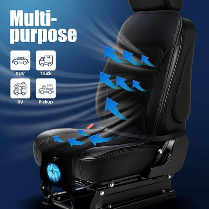3-Speed Cooling Car Seat Cover Front Seats with Weight Sensing for Car SUV | 12V Air-Cooled Car Seat Cushion with Weight Sensing, Universal Fit for Summer Truck Office, Non-Slip Breathable 3D Mesh - Image 6