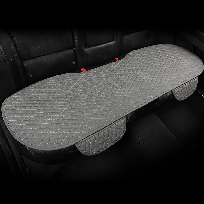 West Llama Pu Leather Car Seat Bottom Covers Protectors Include 1 Rear Bench Seat Cover Universal Fit 90% Vehicles,Gray by WESTLLAMA