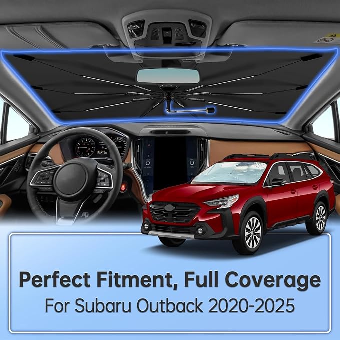 Windshield Sun Shade Intended for Subaru Outback 2020-2025 Umbrella Shield | 360 Rotation Car Sunshade for Front Window Sun Shield Visor for UV Protection, Keep Car Cool Accessories - Image 2