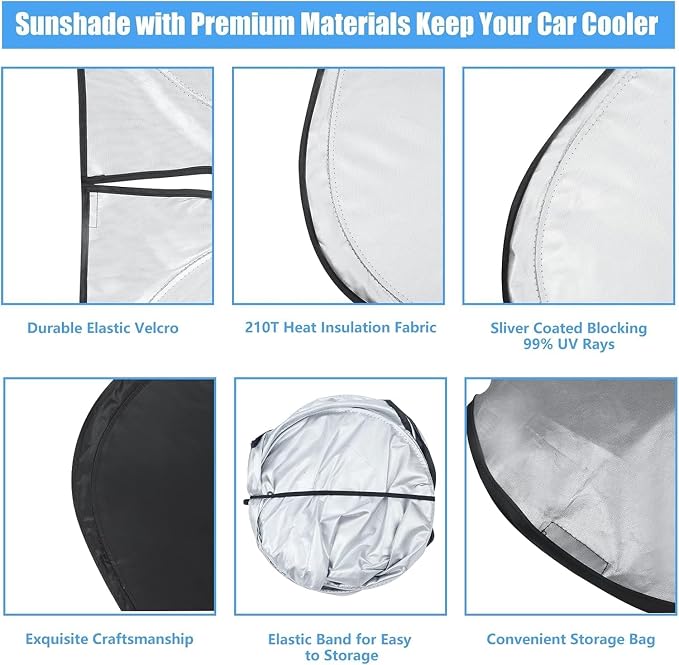 Windshield Sun Shade Car Sunshade Accessories for 2026-2019 Mazda CX-30 | HOHUIGO Custom Fit Front Window Sunshade Fit CX30 Windshield Accessories Window Shade Sun Visor Heat shield Cover Blocks UV - Image 3