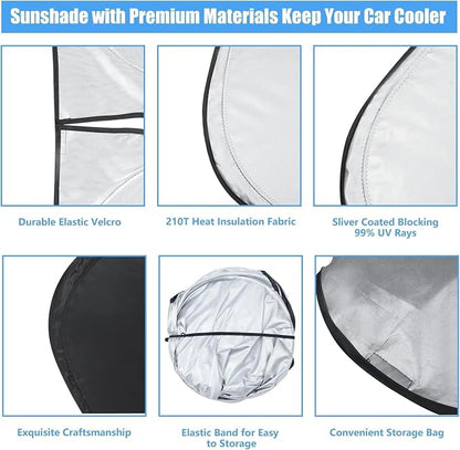 Windshield Sun Shade for Ford Escape S SE Sport Hybrid Titanium 2019-2023 | HOHUIGO Front Window Sunshade Fit Ford Escape Windshield Cover Sun Visor Window Shade Car Sunshade Accessories Block UV Rays - Image 3