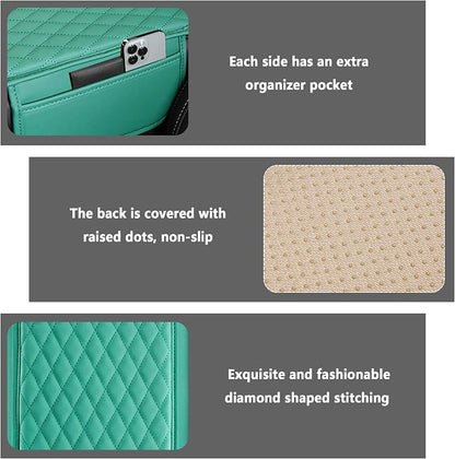 Stacool Upgraded Car Center Console Cover,Microfiber Leather Car Armrest Cover Cushion with 2 Storage Bags,Universal Car Armrest Storage Box (Turquoise) - Image 3