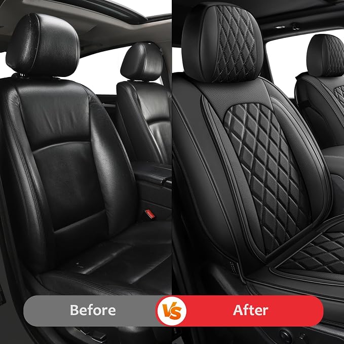 Truck Seat Covers for 2009-2026 Ram 1500/2500/3500,Curved Bench | Leather Ram Seat Cover,Waterproof Truck Seat Covers,Black Car Seat Covers,Heavy Duty Seat Covers With Split Bench 40/60 - Image 5