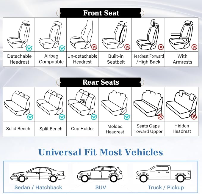 Coverado Leather Seat Covers, Car Seat Cover Front Seats, Waterproof Seat Covers, Luxury Faux Leather Car Seat Protectors, Red Car Seat Cover, Automotive Seat Covers Universal Fit for Most Cars - Image 8