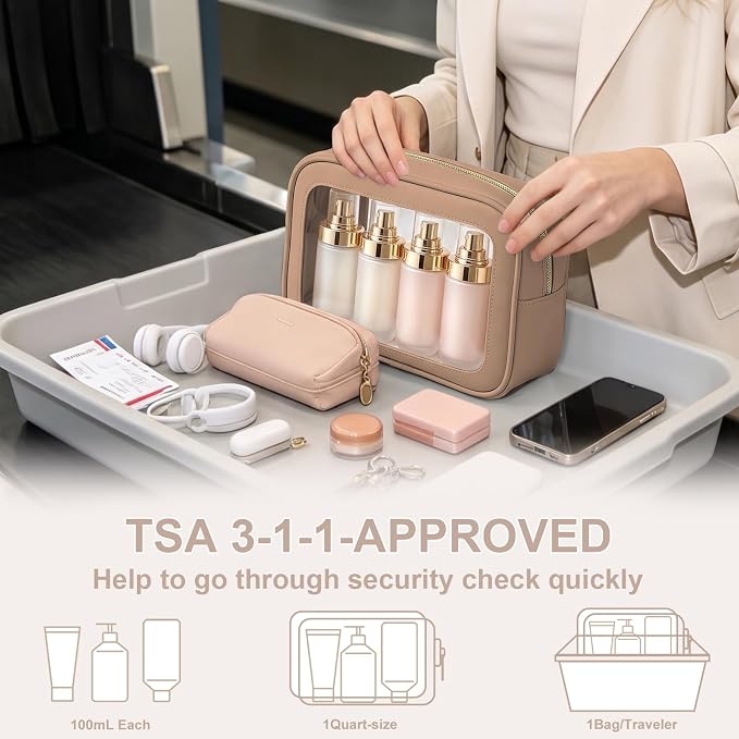5PCS Clear Makeup Bags with Handles, TSA Approved Toiletry Bags, Diaper Bag Organizer Pouch, TPU Car Storage Organizer with Zippers, Waterproof Travel Organizer Bag for Women - Image 8