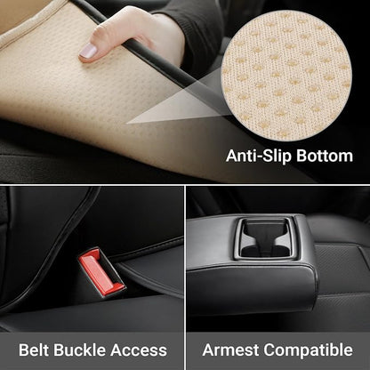 Coverland Custom SUV Car Seat Covers for 2016-2026 Subaru Crosstrek | Premium Waterproof Faux Leather Non-Slip Memory Foam Airbag Compatible Custom Fit Interior Protector [Rear Seat-Black] - Image 3