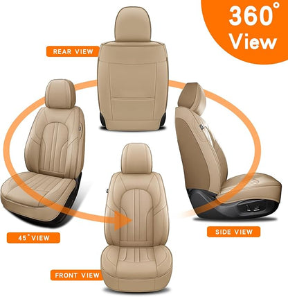 MINGBRON Car Seat Covers,Car Seat Protector Waterproof,Seat Covers Front, Car Seat Protectors,Automotive Seat Covers Fit for Most Cars Beige - Image 7