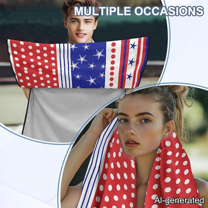 Horeset American Flag Car Seat Towel Cover Quick-Dry Star Stripes Front Car Seat Cover After Gym Sweat Automotive Seat Protector Towel Easy Fit Front Seat Cover - Image 7