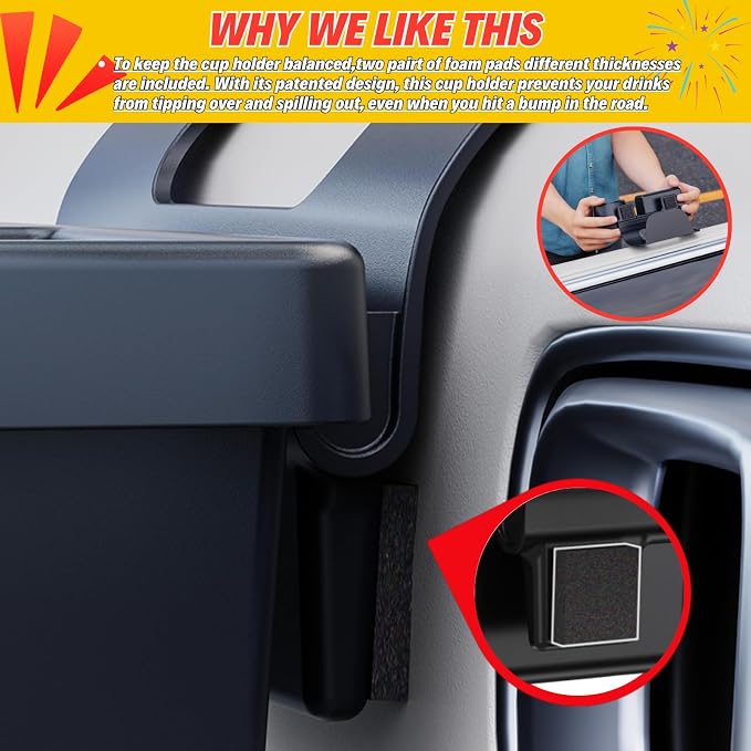 Extra Hanging Car Door Window Drink Coffee Cup Holder with Storage Organizer Tray | Coin Holder Change Organizer Fits Most Vehicles, Trucks Interior Car Gadgets Accessories - Image 8