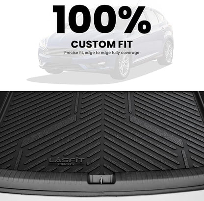 LASFIT Cargo Mat for Ford Focus(Only Gas) 2012-2018,Focus RS 2016-2018 | Trunk Liner Fit Ford Focus 2012-2018 Hatchback Gasoline(No Subwoofer) All Weather Custom Fit TPE,1 PCS,Black - Image 2