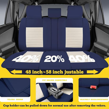 Car Seat Covers Full Set, Faux Nappa Leather, for Sedans and SUVs | Full Set, Waterproof, Airbag Compatible - Image 5