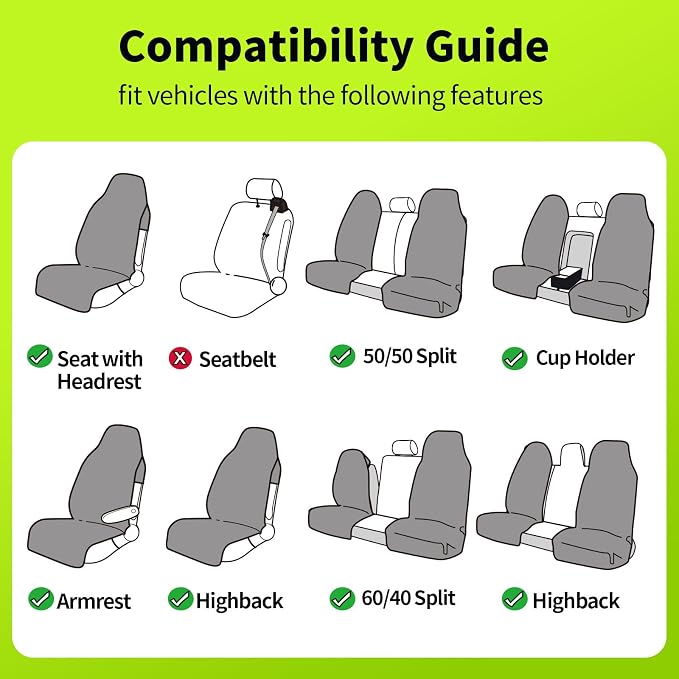 Leader Accessories Waterproof Towel Car Seat Cover, Front Bucket Seat, Grey | Universal Non-Slip, Fits Car Truck SUV, Machine Washable, For Dog & Kid, Pets, Yoga, Gym, Beach, Swimming, Outdoor Sports - Image 7