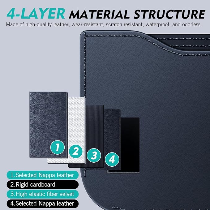 Car Seat Side Pocket Organizer - PU Leather Multifunctional Car Storage Bag, Mini Console Side Organizer for Seat/Door/Window, Holds Phone, Keys, Sunglasses, Wallet (Black) - Image 4