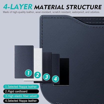 Car Seat Side Pocket Organizer - PU Leather Multifunctional Car Storage Bag, Mini Console Side Organizer for Seat/Door/Window, Holds Phone, Keys, Sunglasses, Wallet (Black) - Image 4