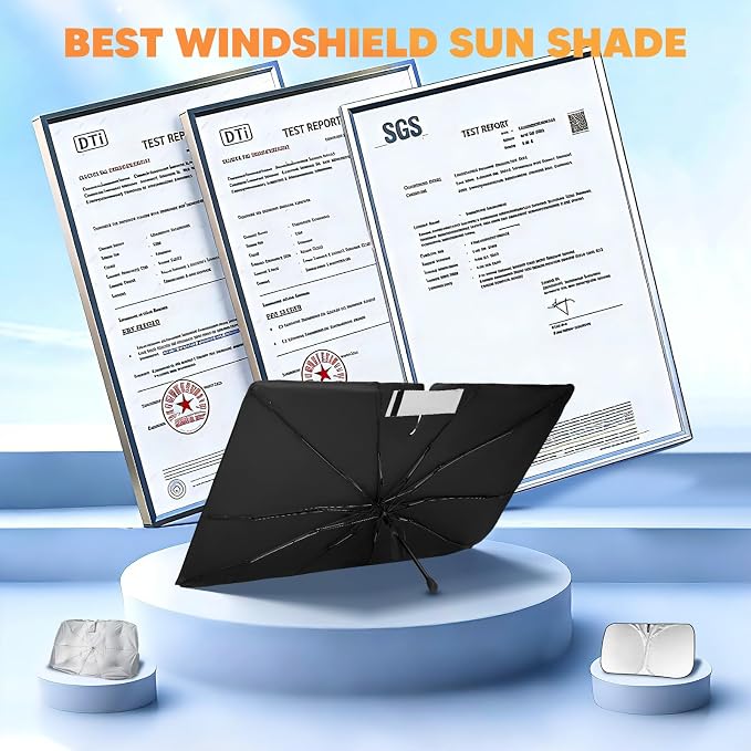 KUST Sun Shade Umbrella for Honda Odyssey 2011-2017 | Custom Fit Windshield Sunshade | Foldable Sunshade with Bendable Handle | Blocks Heat & UV Scratch Resistant Keep Your Car Cool Sunshield - Image 8