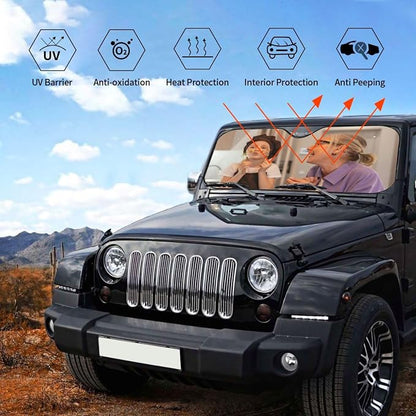 Custom Car Windshield Sun Shade Cover Personalized Car Sun Shade Windshield Front Window Sun Visor UV Ray Protector Sunshade with Photo Text for Sedans SUV Trucks Customized Car Sunshade - Image 5