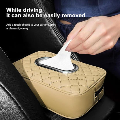 Car Tissue Holder,Yellow | extra large capacity car tissue box can hold 130-180 tissues per box, size: 7.9"x5.1"x2.4" - Image 2