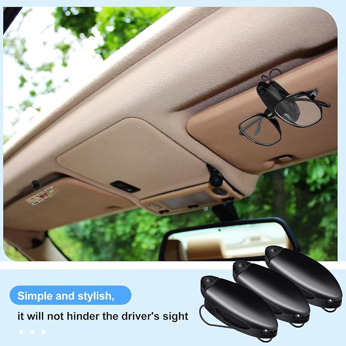 Frienda 30 Pieces Car Sunglasses Holder for Sun Visor Car Clip Bulk, Accessories Interior Eyeglasses Mount Ticket Card Clip Glasses Holder Auto Clip Holder(Black) - Image 6