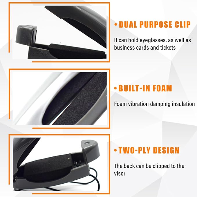 Kewucn 2 PCS Car Sunglasses Holders, Eyeglasses Glasses Hanger Clip for Car Sun Visor, Sunglasses Mount Ticket Card Clip, Universal Auto Visor Accessories for Different Size Eyeglasses (Purple) - Image 3