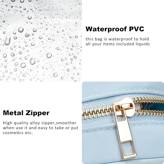LETGO Small Clear Makeup Bag for Purse Small Cosmetic Bag Travel Size Toiletry Bags Cute Travel Makeup Bag,Coin Purse,Car Asscessories Organizer Storage Travel Essentials for Women Girls(Clear-Blue) - Image 6