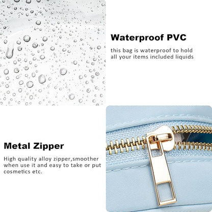 LETGO Small Clear Makeup Bag for Purse Small Cosmetic Bag Travel Size Toiletry Bags Cute Travel Makeup Bag,Coin Purse,Car Asscessories Organizer Storage Travel Essentials for Women Girls(Clear-Blue) - Image 6
