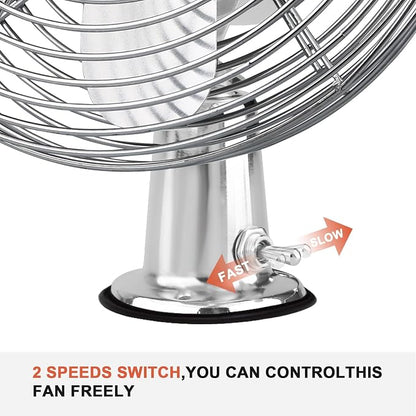 12V Portable Fan RV | Truck Cooling Heavy Duty 9" Metal Clip-On Car Fan Bus | Boat | Forklift | Car | Camper | Lawn | Mower | Tractor 2-Speed High Velocity Silver - Image 5