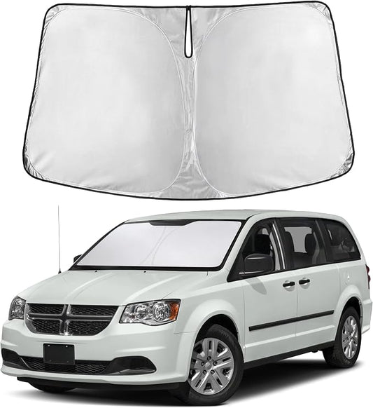 Autovir Windshield Sun Shade Fit for 2008-2018 2019 2020 Dodge Caravan | Sunshade, Front Car Window Shades Sun Visor, Blocks UV Rays & Heat, Car Accessories by Autovir