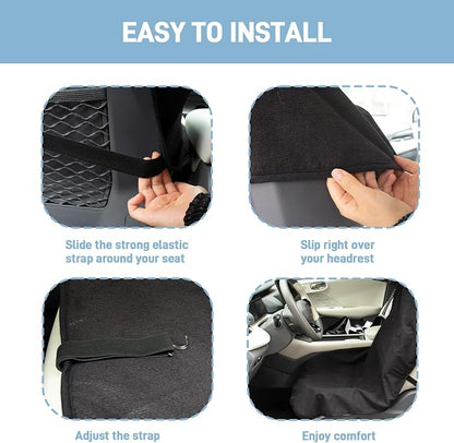 Waterproof Car Seat Cover Towel, Anti-Slip Front Seat Cover for Gym | Universal Fit Waterproof Sweating Seat Protector for Cars and SUVs, Pets & Travel, Black, Machine Washable - Image 6