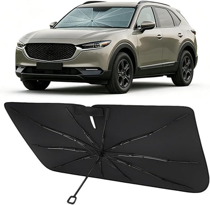 Proadsy Custom Fit Windshield Sun Shade Umbrella for 2020-2026 Mazda CX-30 | Advanced Ice Crystal Material, -54°F Cooler, Zero-Gap Sunblock, Instant Setup & Foldable Design for Summer Parking, Daily Use by Proadsy