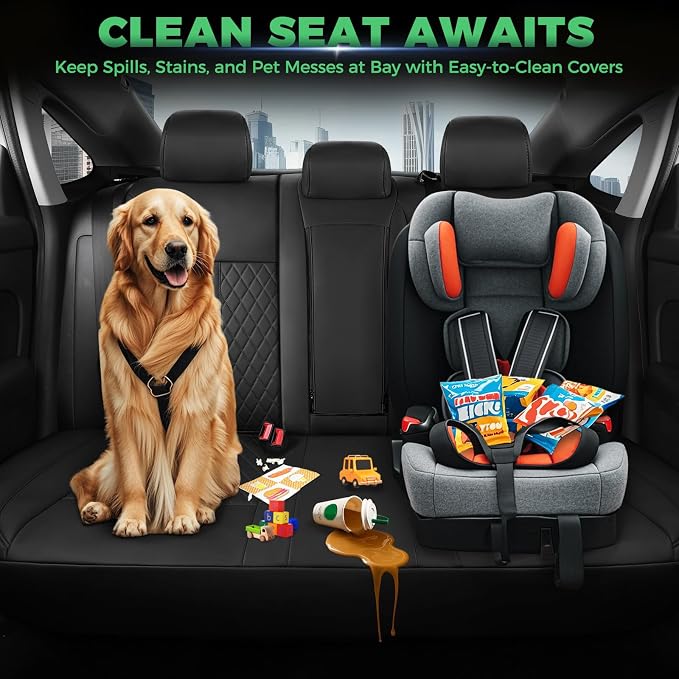 RIDEPOSH Custom Fit Seat Covers for Honda Civic 2022-2026 | Sedan EX 2022-2026, Sport 2025 2026, Faux Leather, 60/40 Split Rear, Rear Armrest, Waterproof, Airbag Compatible, Full Set - Image 7