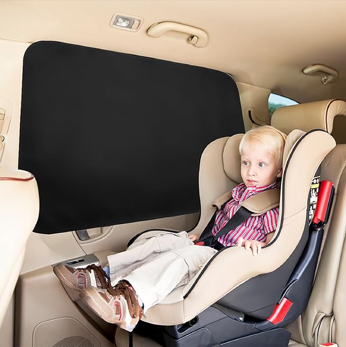 Ovege Car Window Shades Magnetic - Side Window Sun Shade Car Curtain Suedette UV Protection Privacy Baby Suction Magnetic －Front&Back 4pcs - Image 3