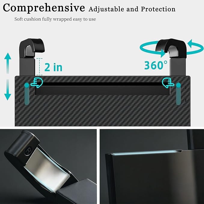 2-in-1 Car Steering Wheel Tray Desk & Car Seat Gap Filler Organizer, Upgraded Foldable Adjustable Car Table Compatible with Steering Wheel Cover| for Laptop, Eating Food, Writing (Portable) - Image 7