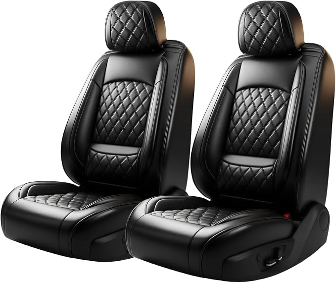 Fit for CH-R Car Seat Covers Compatible with Toyota CHR 2018-2022 - Waterproof Breathable Leather Automotive Seat Cushions Protector, Airbag Compatible,Only 2 Front seat Covers(Black) - Image 3