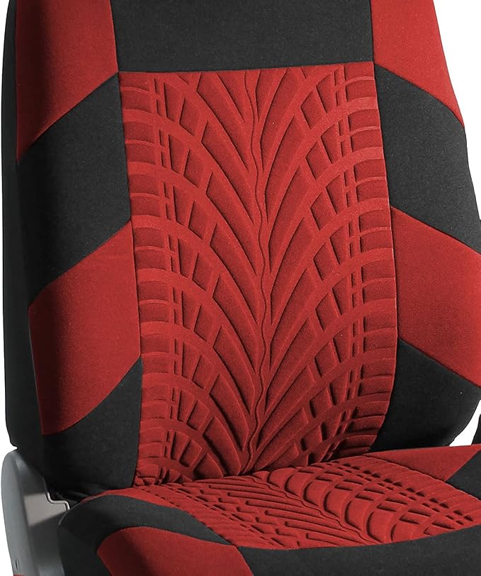 FH Group Full Set Travel Master Car Seat Covers, Airbag and Split Rear Car Seat Cover Universal Fit Interior Accessories for Cars Trucks SUV, Automotive Seat Covers, Red - Image 6