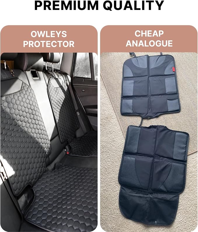 Set Seat Back Organizer & Car Seat Protector Hexy Waterproof & Non-Slip Protector for Child Car Cushion for Leather and Fabric Seats (Black) - Image 8
